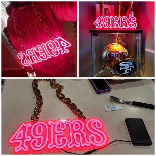"Sport fans neon necklace from San francisco 49ers"