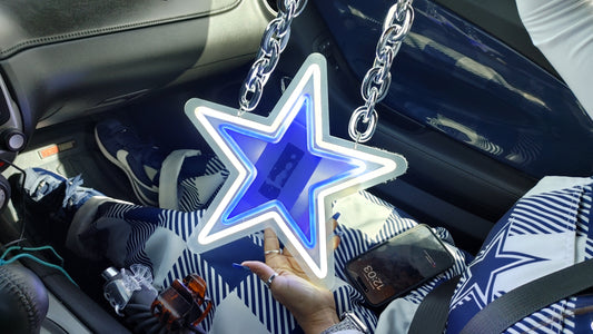 "Sport fans neon necklace from Dallas cowboys"