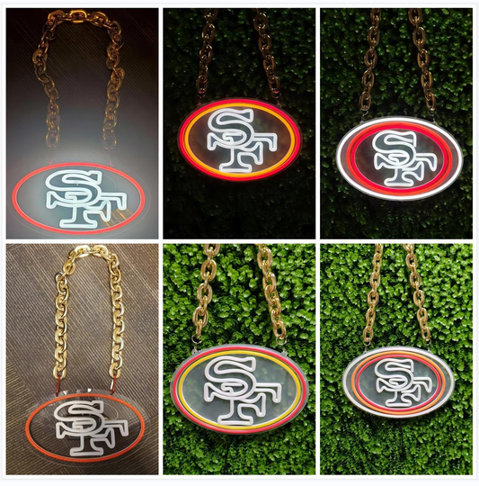 "Sport fans neon necklace from San francisco 49ers"