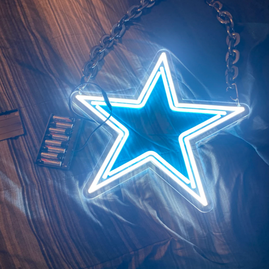 "Sport fans neon necklace from Dallas cowboys"