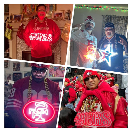 "Sport fans neon necklace from San francisco 49ers"