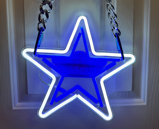 "Sport fans neon necklace from Dallas cowboys"