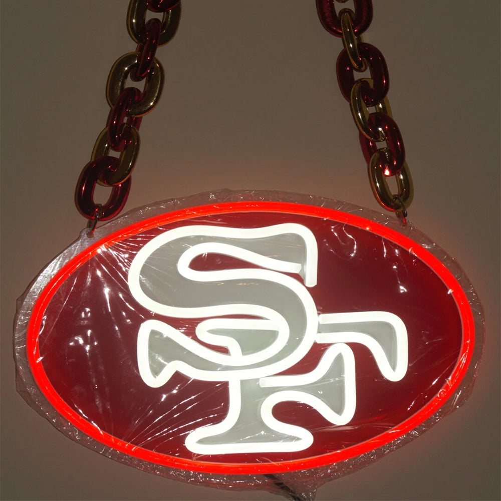 Most popular American football 49ers Big logo chains Led light up sign sporting event symbol sign for your soul LEO NEON SIGN