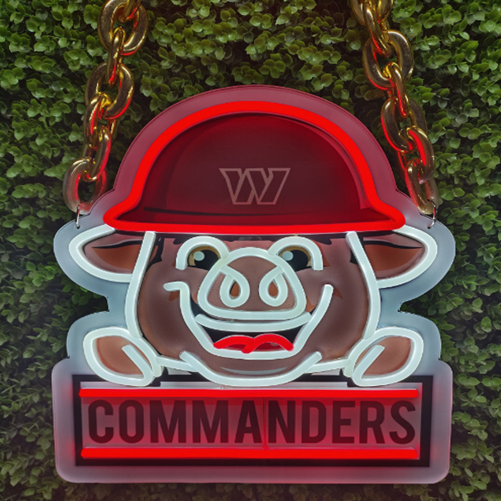 American football Washington Commanders Neon Light Up Big Logo Chain for your team spirit