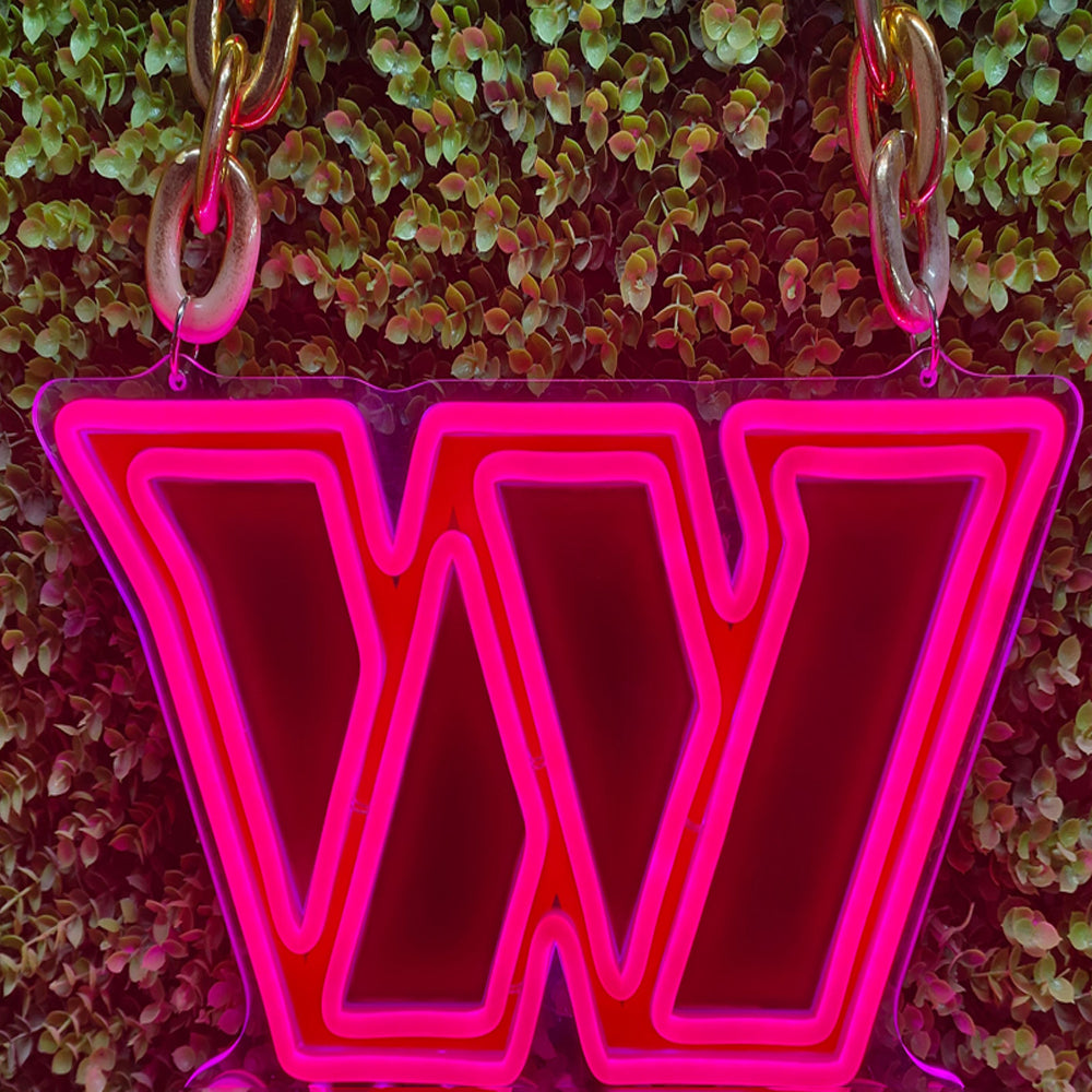 American football Washington Commanders Neon Light Up Big Logo Chain for your team spirit