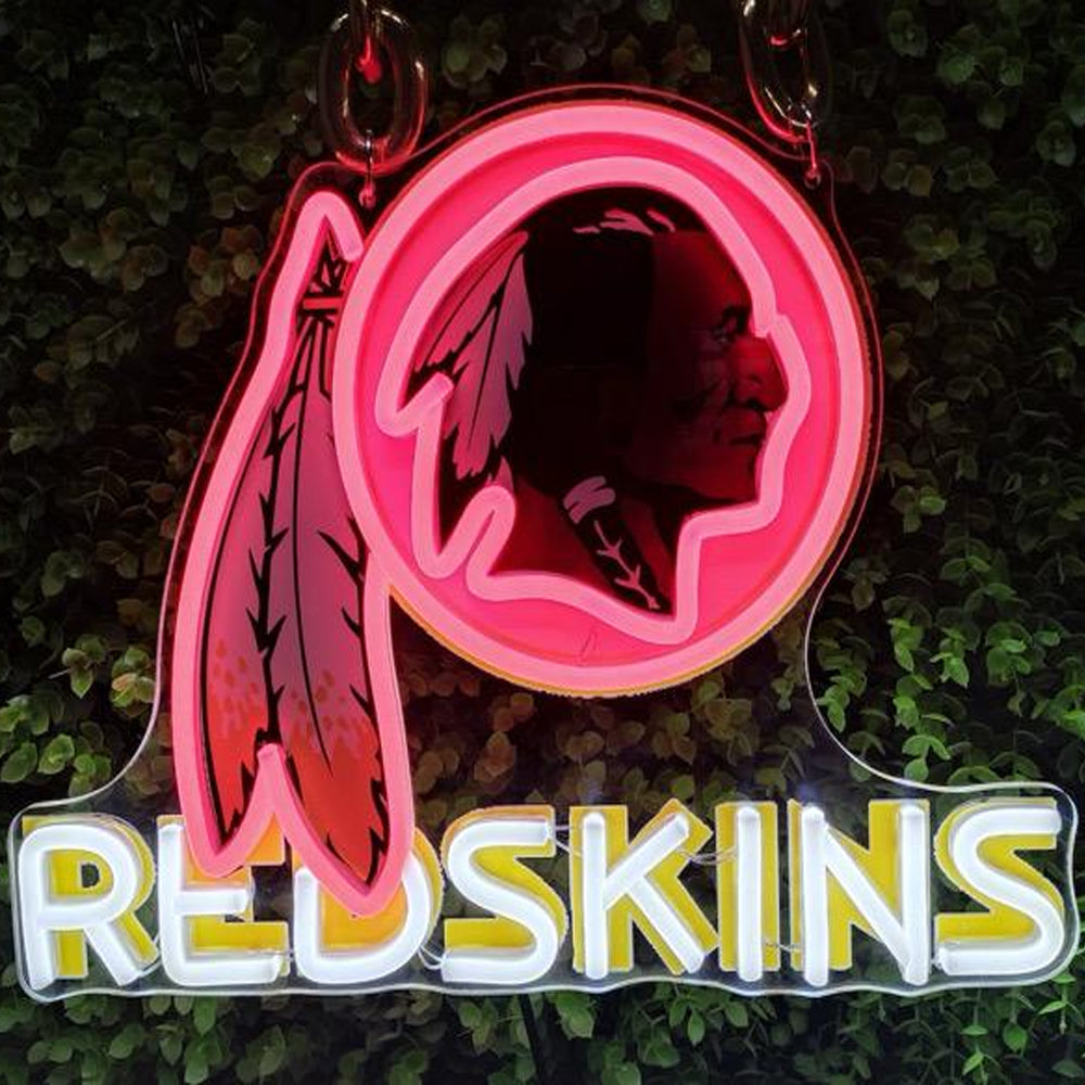 American football Washington Commanders Neon Light Up Big Logo Chain for your team spirit LEO NEON SIGN