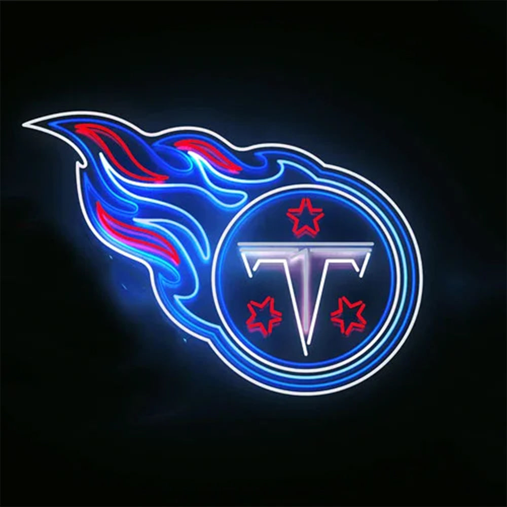 American football Tennessee Titans Neon Light Up Big Logo Chain for your team spirit