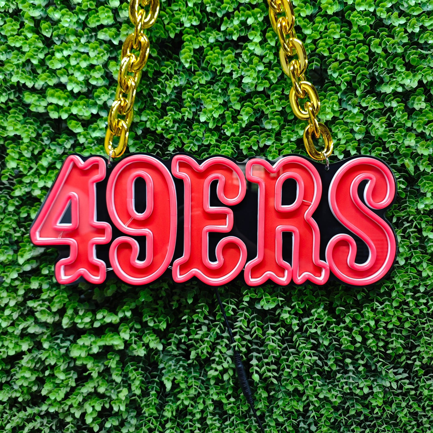 New Type American football San Francisco 49ers UV printed Neon Light Up Big Logo Necklace LEO NEON SIGN
