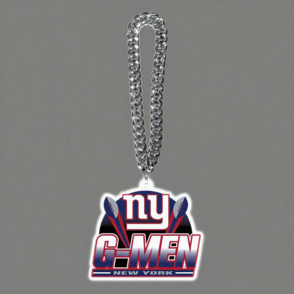 NY G-Men American football symbol logo on a stylish chain necklace for superfans.