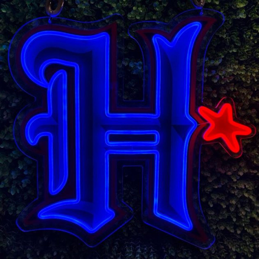 Houston Texans Big team logo chains sign LEO NEON SIGN