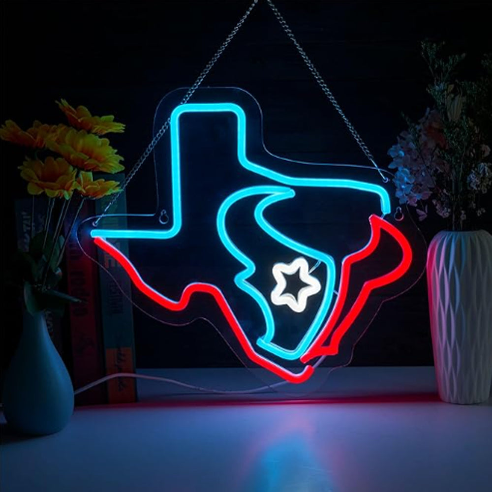 Houston Texans American football fans Chain for sporting event LEO NEON SIGN