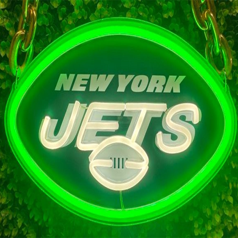 American football UV printed New York Jets Neon Light Up Big Logo Chain