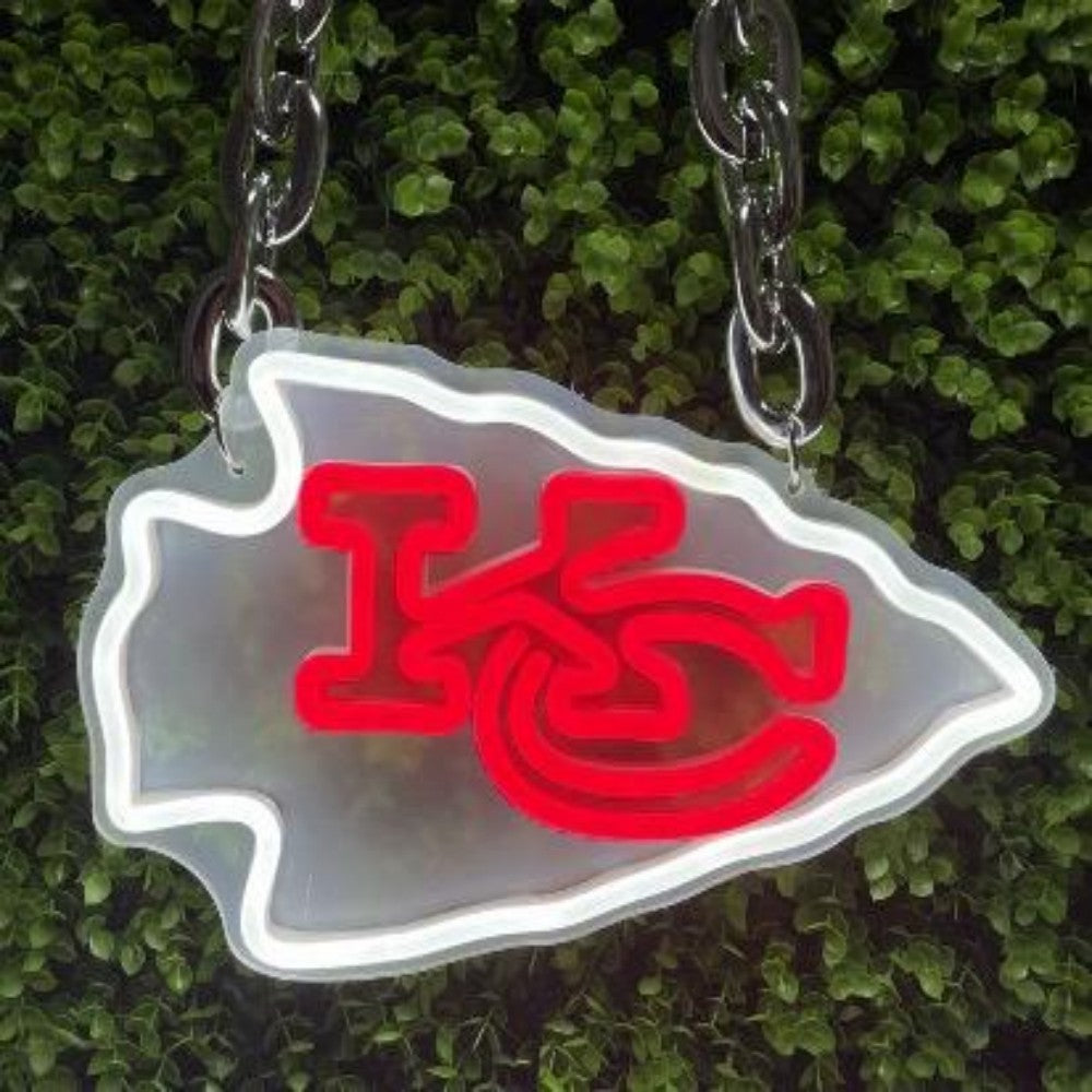 American football Kansas City Chiefs Neon Light Up Big Logo Chain LEO NEON SIGN