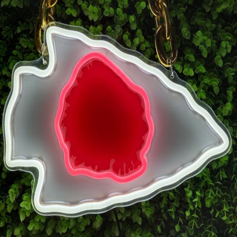 American football Kansas City Chiefs Neon Light Up Big Logo Chain LEO NEON SIGN