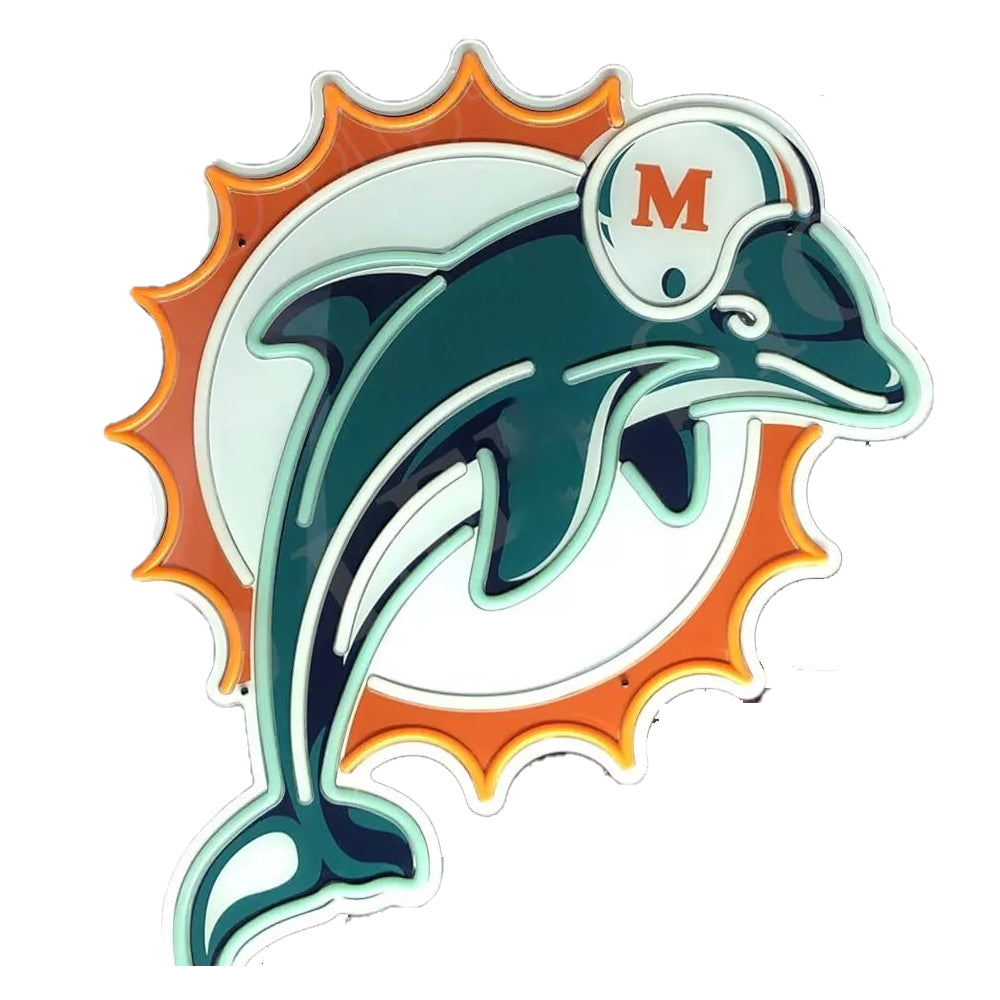 Miami Dolphins Super American Football fans Neon sign for Sporting get-together LEO NEON SIGN
