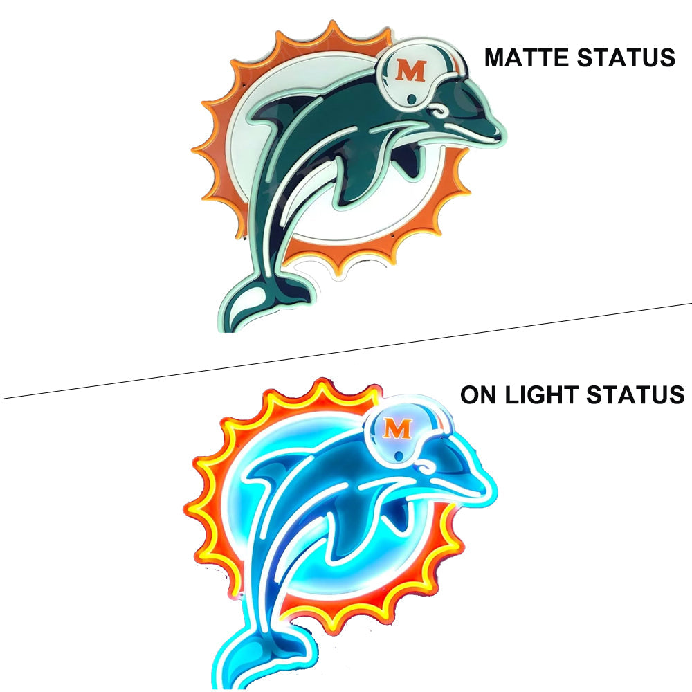 Miami Dolphins Super American Football fans Neon sign for Sporting get-together LEO NEON SIGN