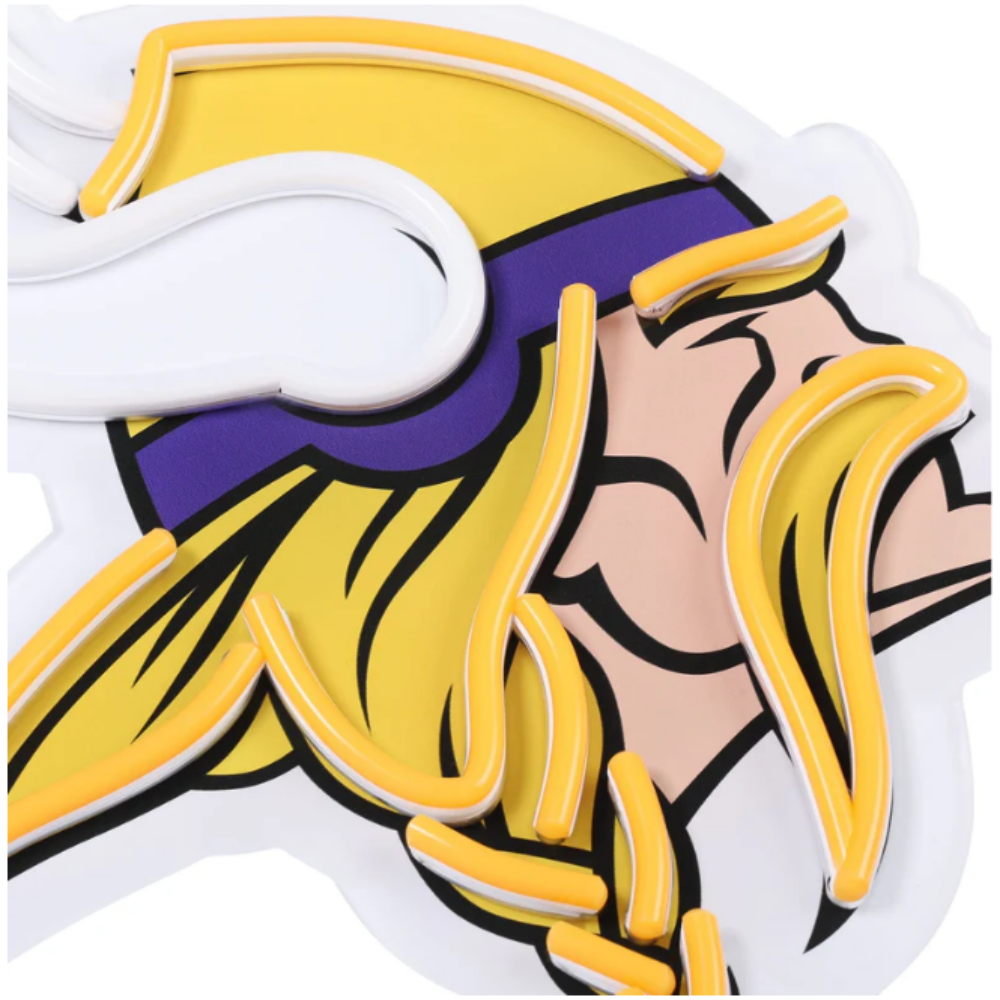American football UV printed Minnesota Vikings Neon Light Up Big Logo Chain LEO NEON SIGN