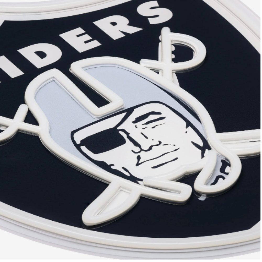 American football UV printed Las Vegas Raiders Neon Light Up Big Logo Chain LEO NEON SIGN
