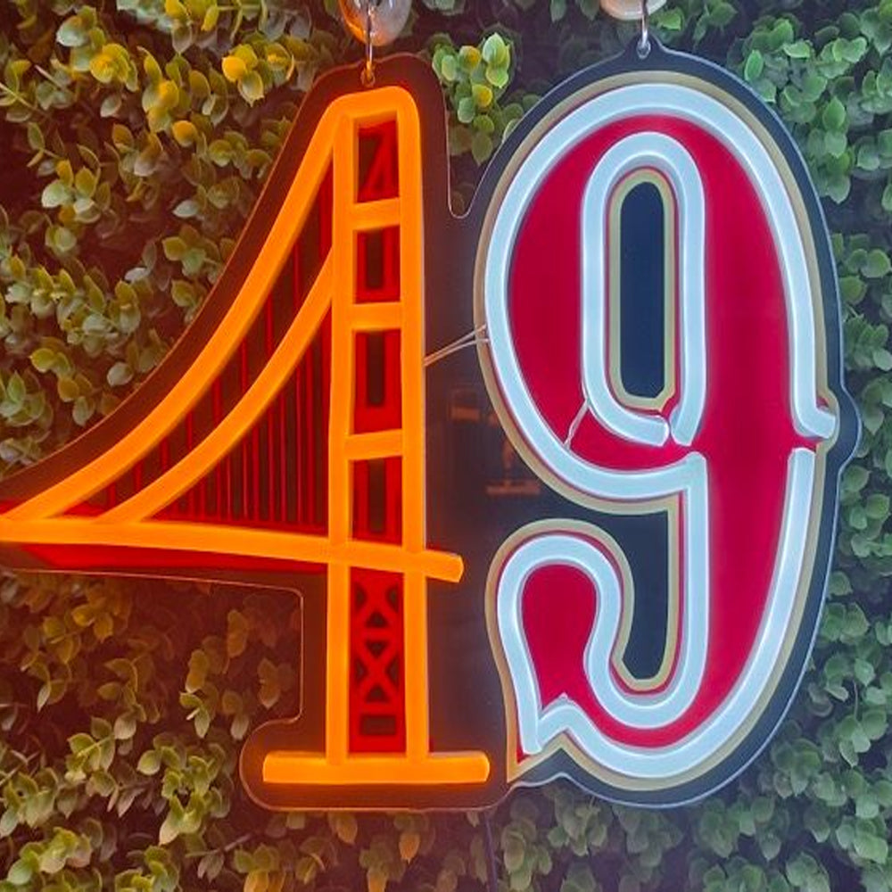 American football San francisco 49ers led neon sign chain football team big logo chains for your spirit
