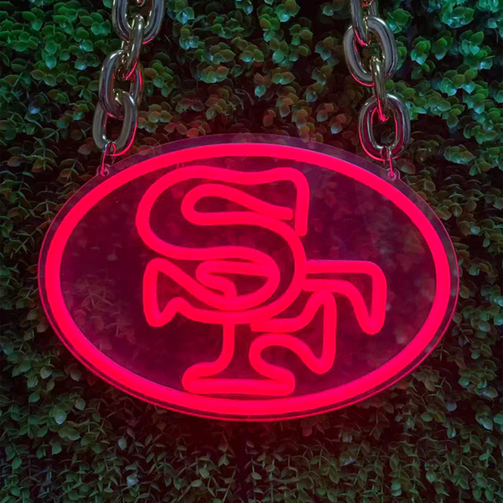 American football San francisco 49ers led neon sign chain football team big logo chains for your spirit