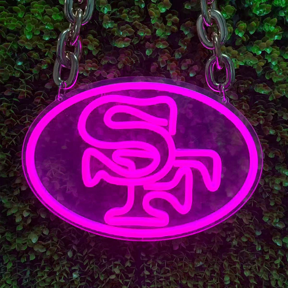 American football San francisco 49ers led neon sign chain football team big logo chains for your spirit