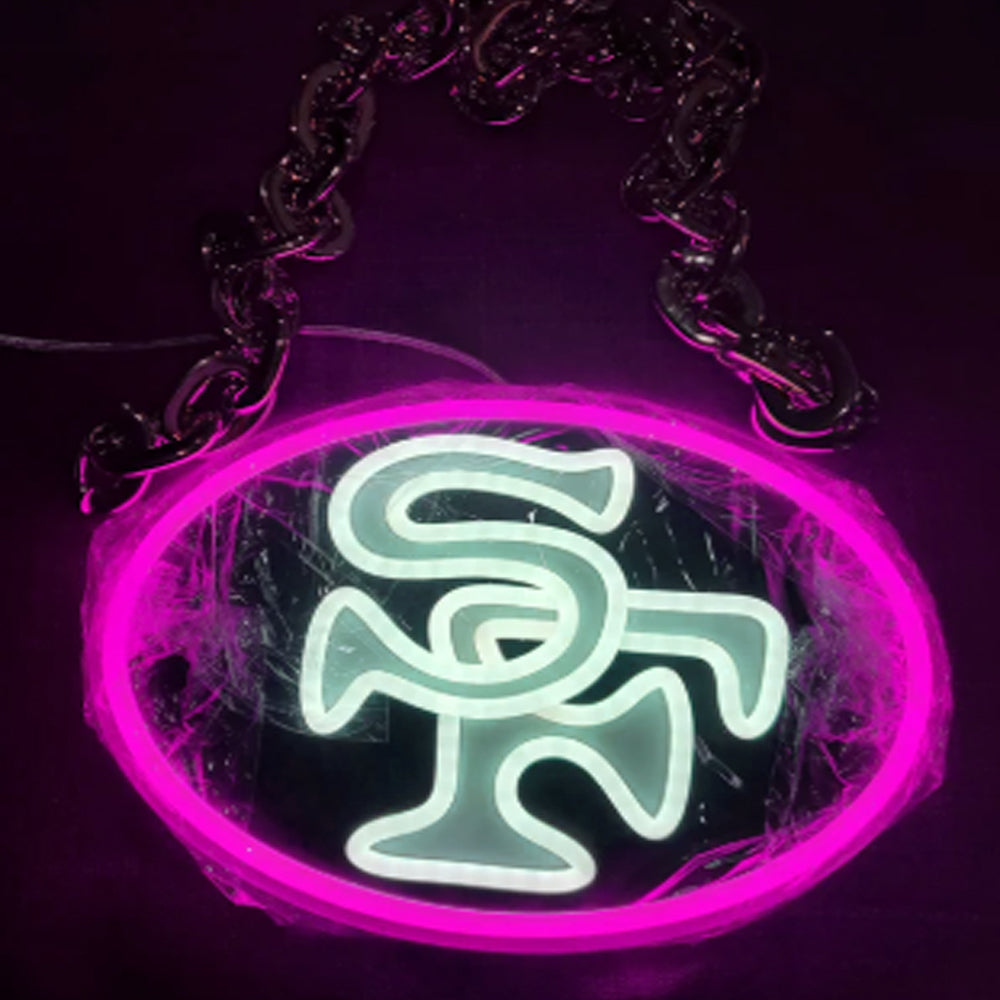 American football San francisco 49ers led neon sign chain football team big logo chains for your spirit