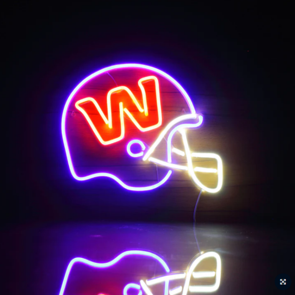 American football helmet neon sign Super fans symbol Led logo light with chain necklace LEO NEON SIGN