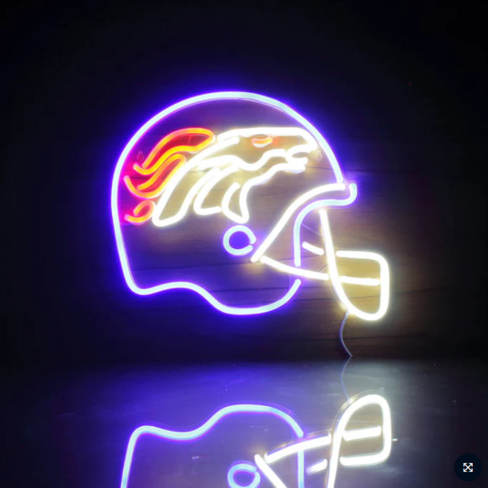 American football helmet neon sign Super fans symbol Led logo light with chain necklace LEO NEON SIGN
