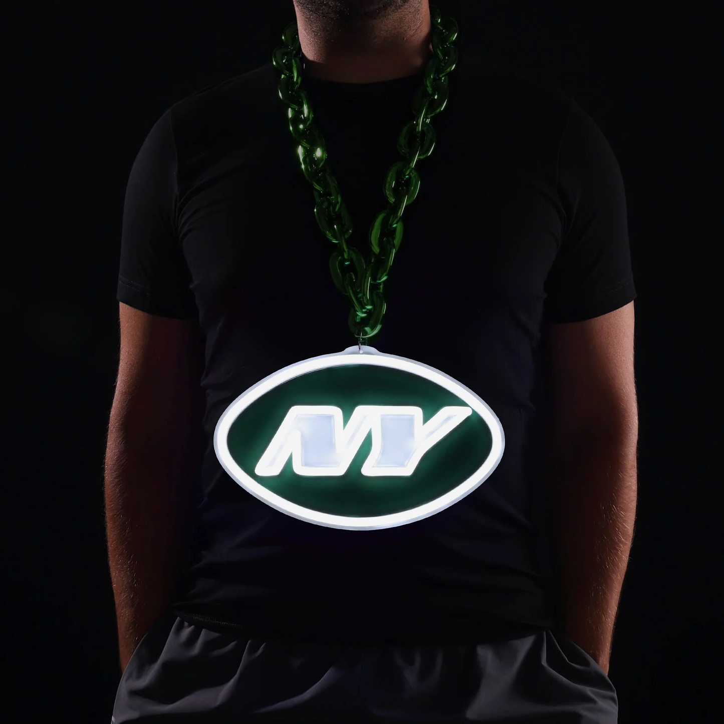 American football UV printed New York Jets Neon Light Up Big Logo Chain LEO NEON SIGN