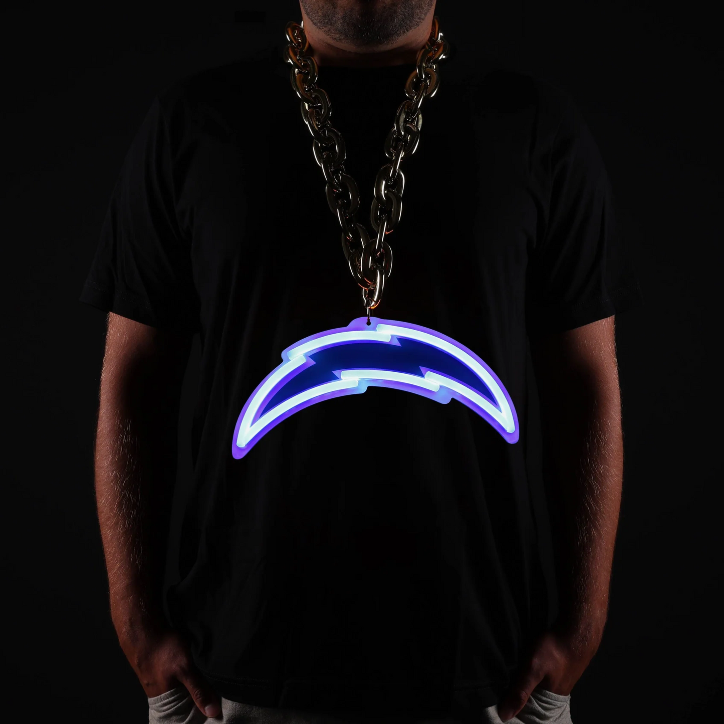 American football UV printed Los Angeles Chargers Neon Light Up Big Logo Chain LEO NEON SIGN