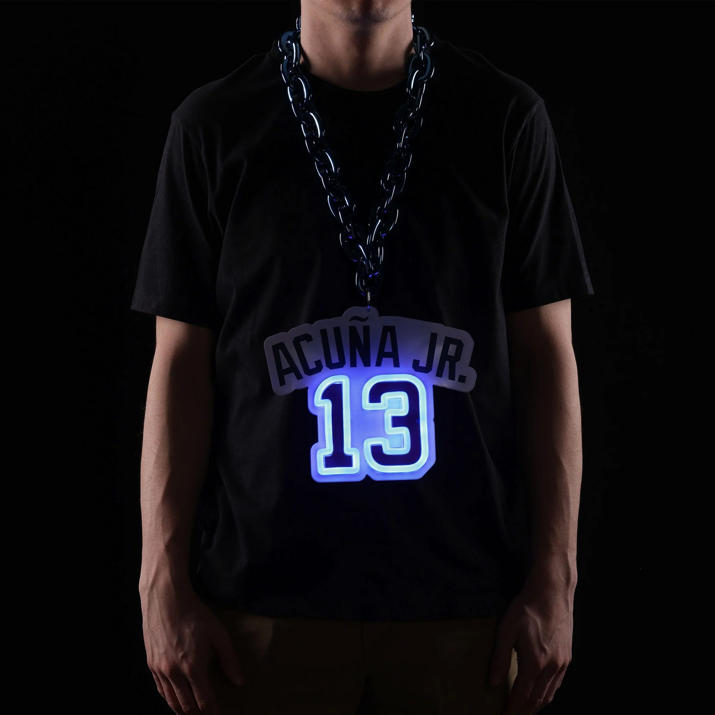 American baseball UV printed Ronald Acuna Jr Atlanta Braves Neon Light Up Big Logo Player Chain LEO NEON SIGN