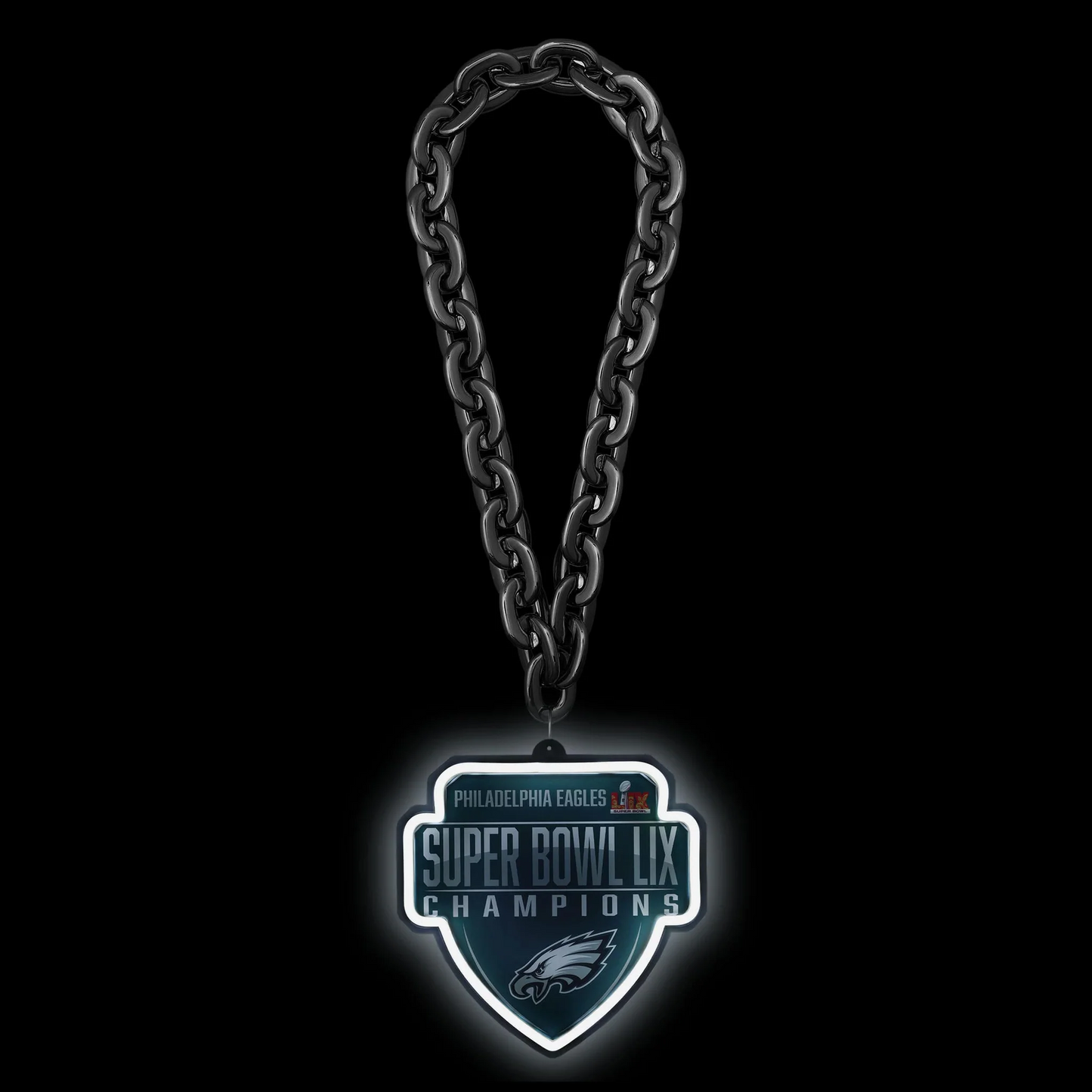 American football UV printed Philadelphia Eagles Super Bowl LIX Champions Neon Light Up Big Logo Chain LEO NEON SIGN