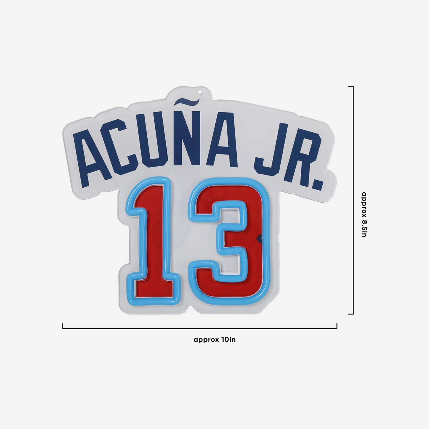 American baseball UV printed Ronald Acuna Jr Atlanta Braves Neon Light Up Big Logo Player Chain
