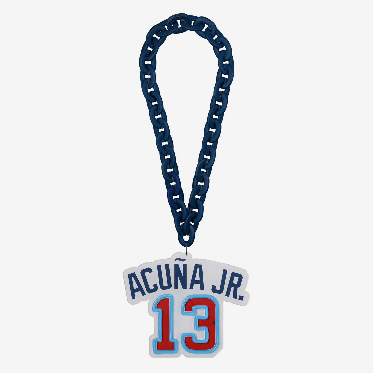 American baseball UV printed Ronald Acuna Jr Atlanta Braves Neon Light Up Big Logo Player Chain