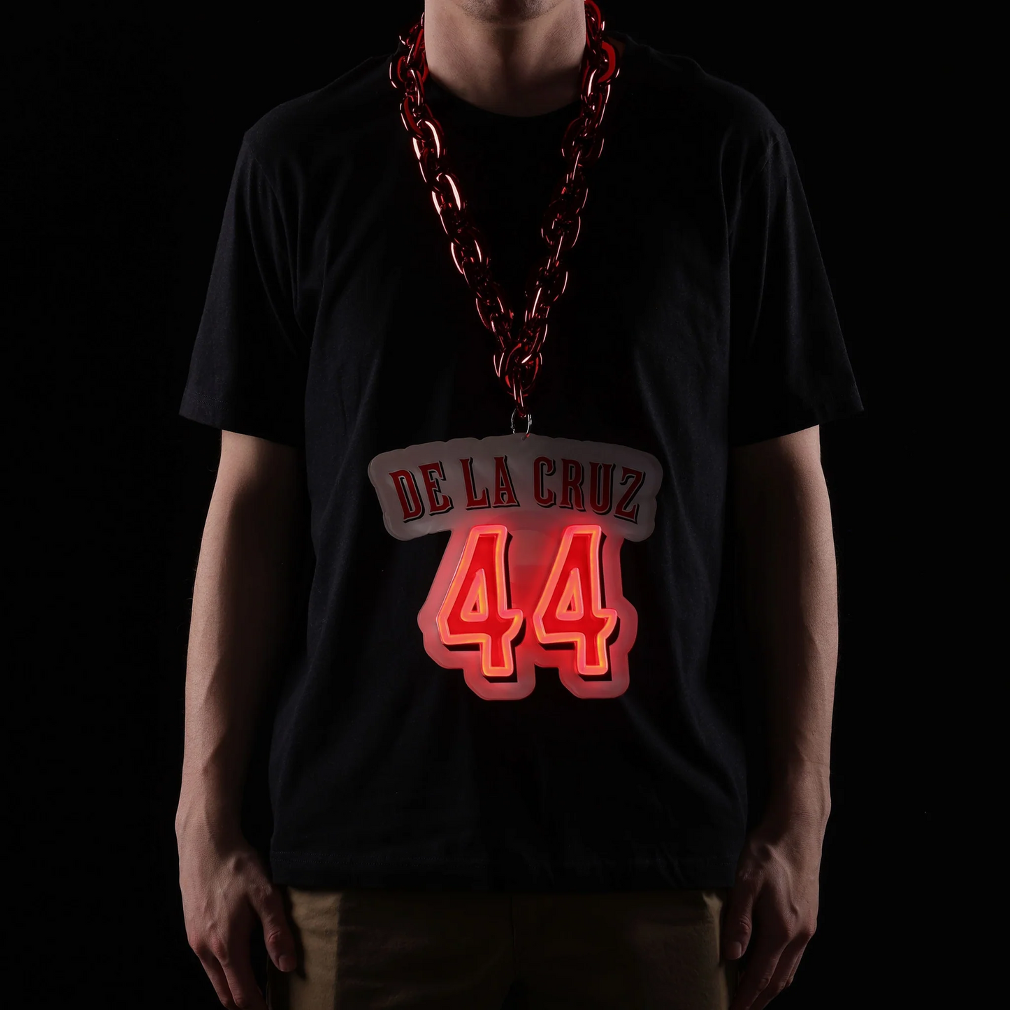 American baseball UV printed Elly De La Cruz Cincinnati Reds Neon Light Up Big Logo Player Chain LEO NEON SIGN