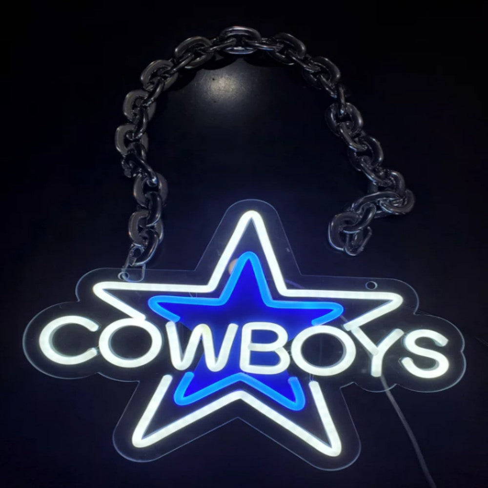 American football Dallas cowboys led neon sign chain football team big logo chains for your spirit LEO NEON SIGN