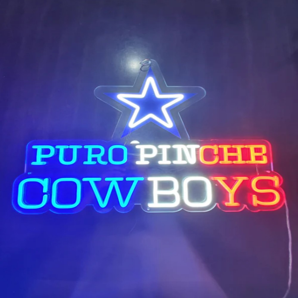 American football Dallas cowboys led neon sign chain football team big logo chains for your spirit LEO NEON SIGN
