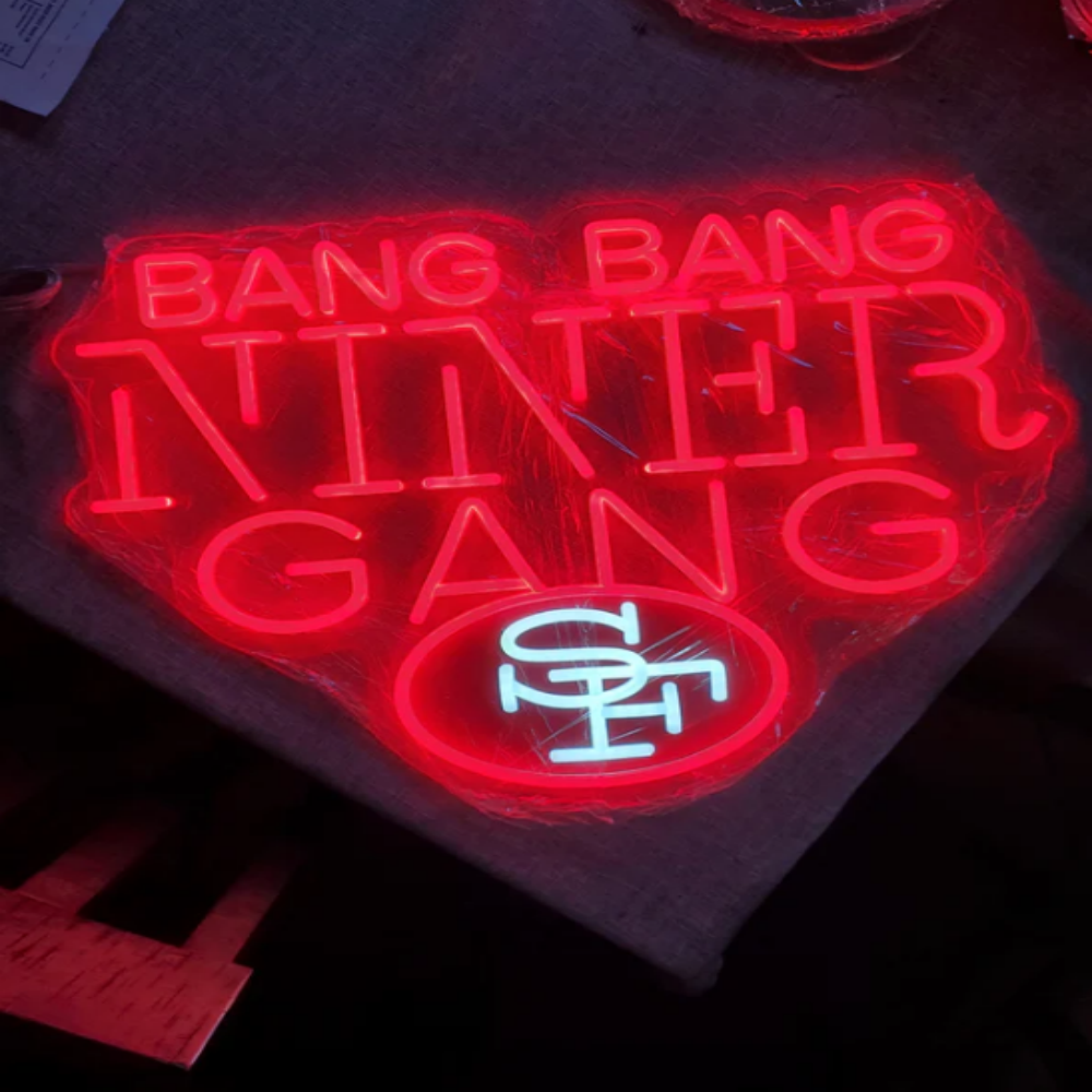 American football San francisco 49ers led neon sign chain football team big logo chains for your spirit LEO NEON SIGN