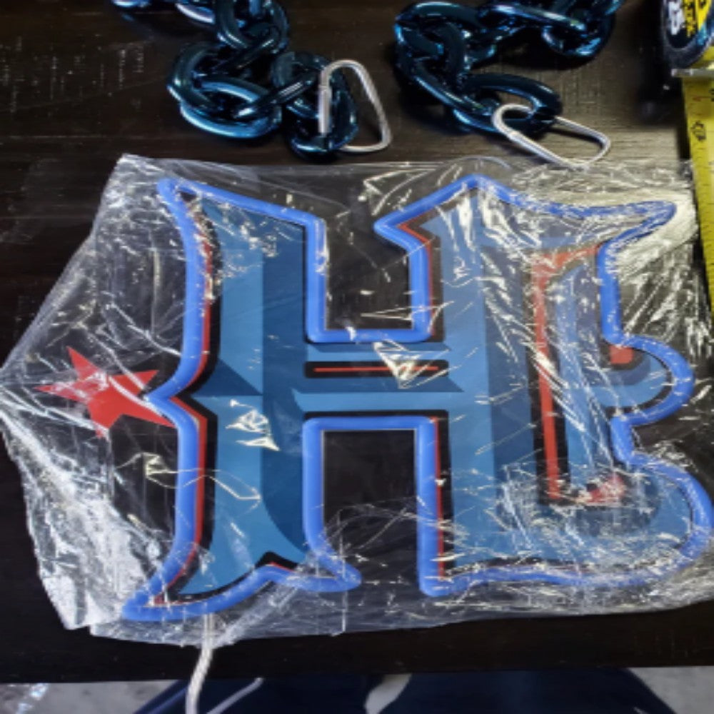 American football Houston Texans Neon Light Up Big Logo Chain for your team spirit LEO NEON SIGN