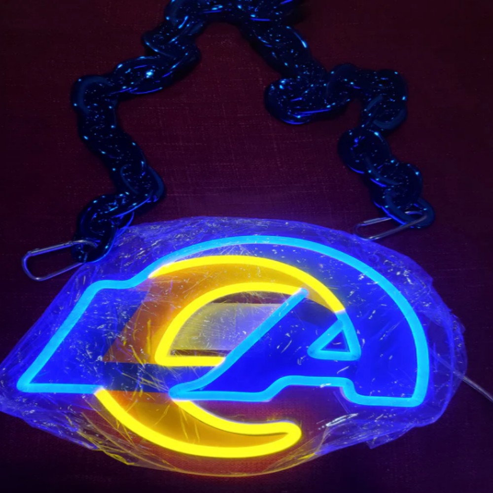 American football Los Angeles Rams led neon sign chain football team big logo chains for your spirit LEO NEON SIGN