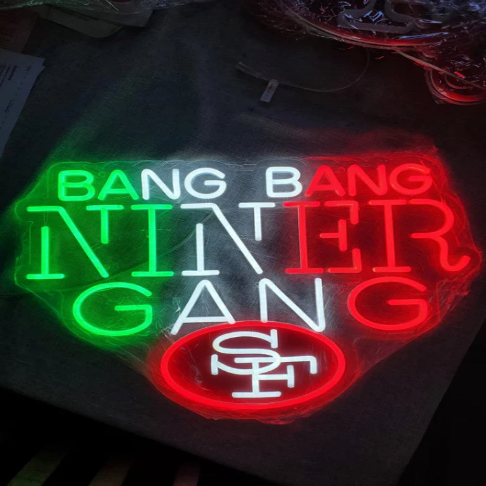 American football San francisco 49ers led neon sign chain football team big logo chains for your spirit LEO NEON SIGN