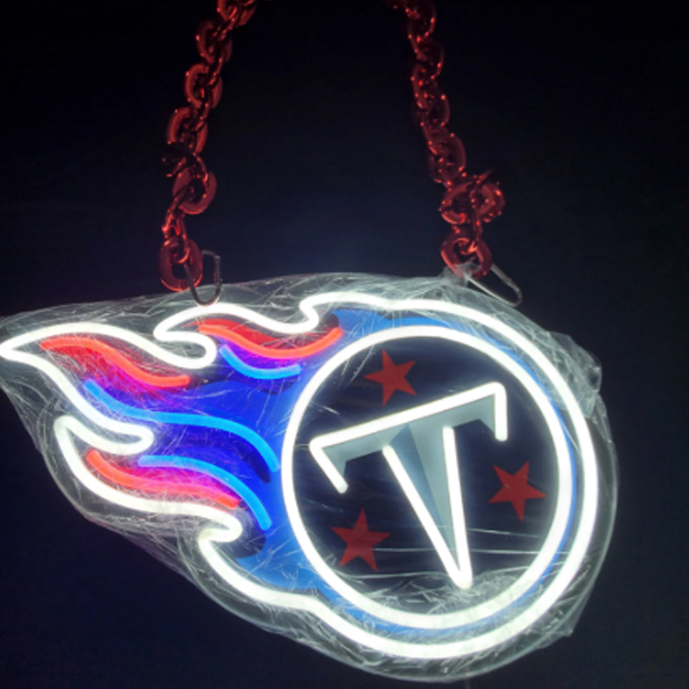 American football New type fans chains led big logo necklace lighting up sign for your team