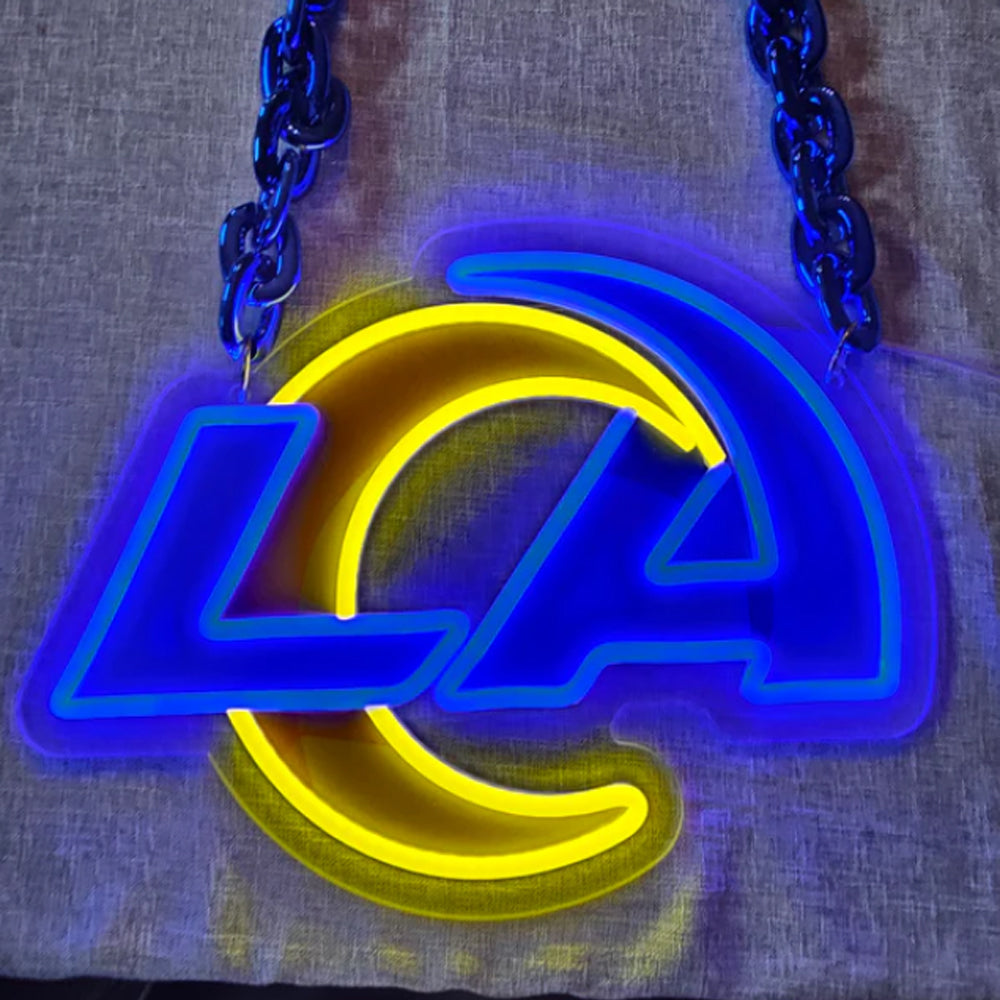 American football New type fans chains led big logo necklace lighting up sign for your team
