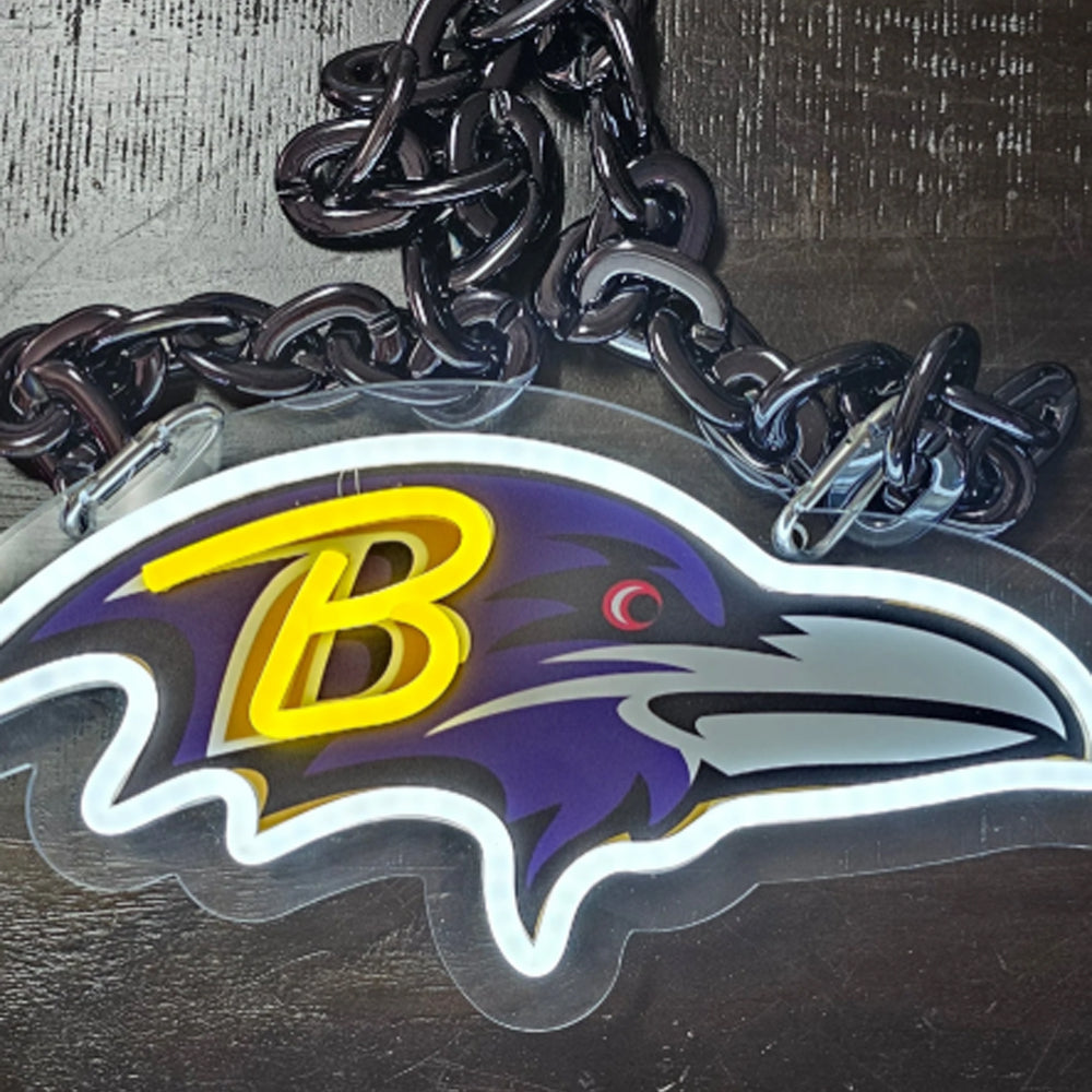 American football New type fans chains led big logo necklace lighting up sign for your team