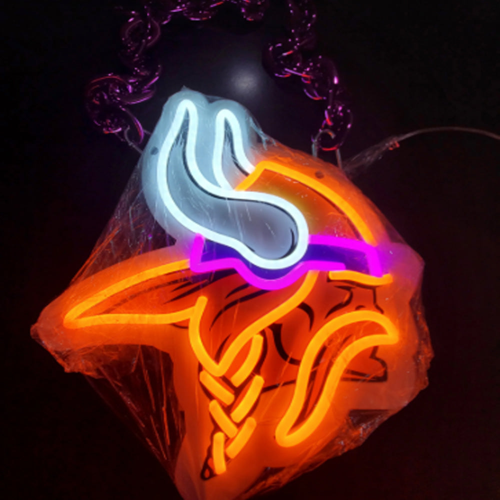 American football New type fans chains led big logo necklace lighting up sign for your team