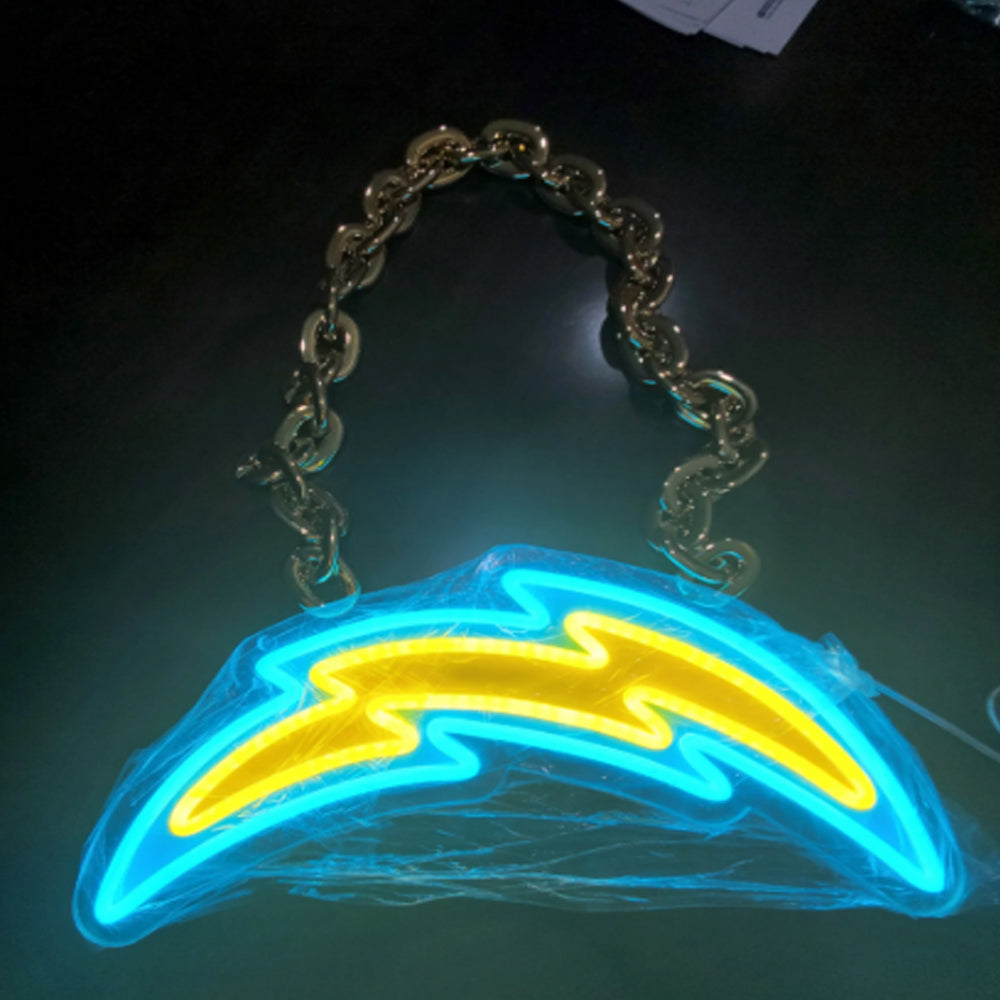 American football New type fans chains led big logo necklace lighting up sign for your team
