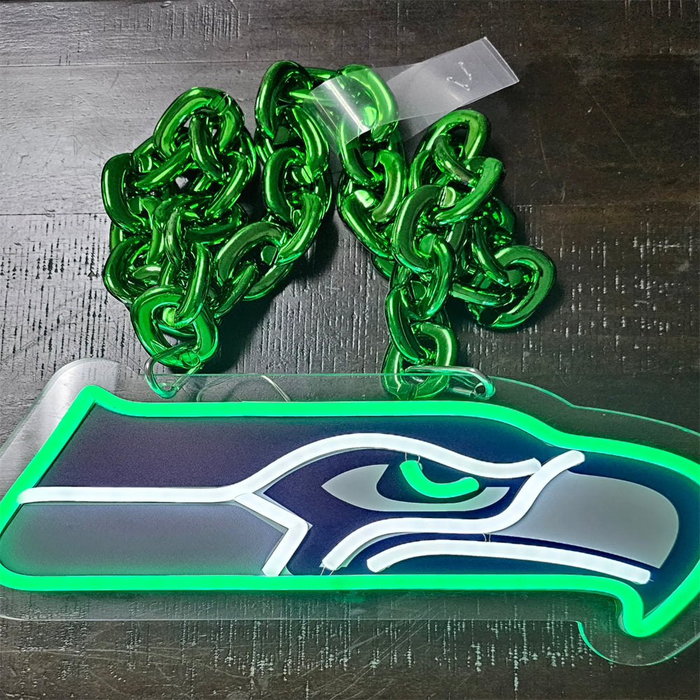 American football New type fans chains led big logo necklace lighting up sign for your team