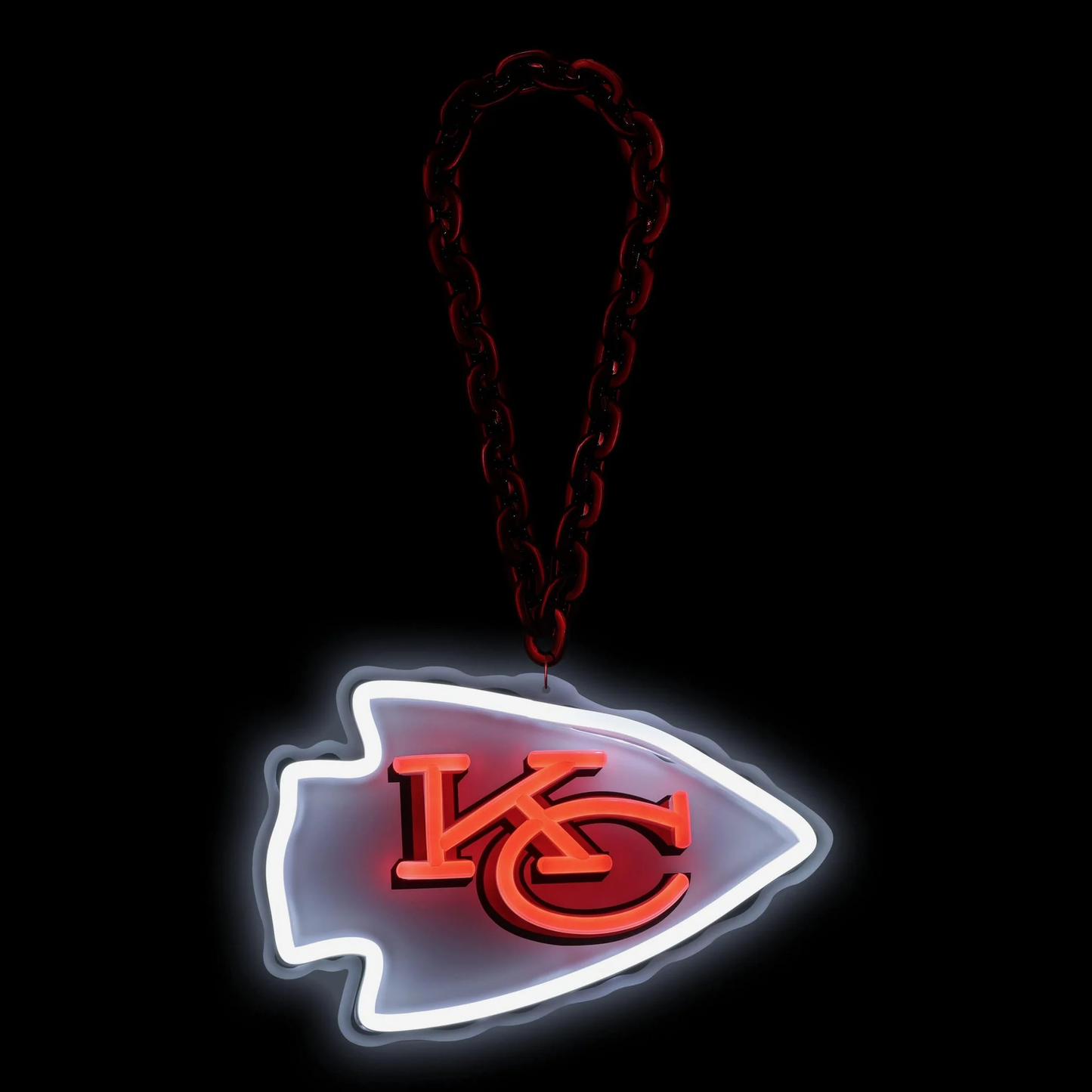 American football UV printed Kansas City Chiefs Neon Light Up Big Logo Chain