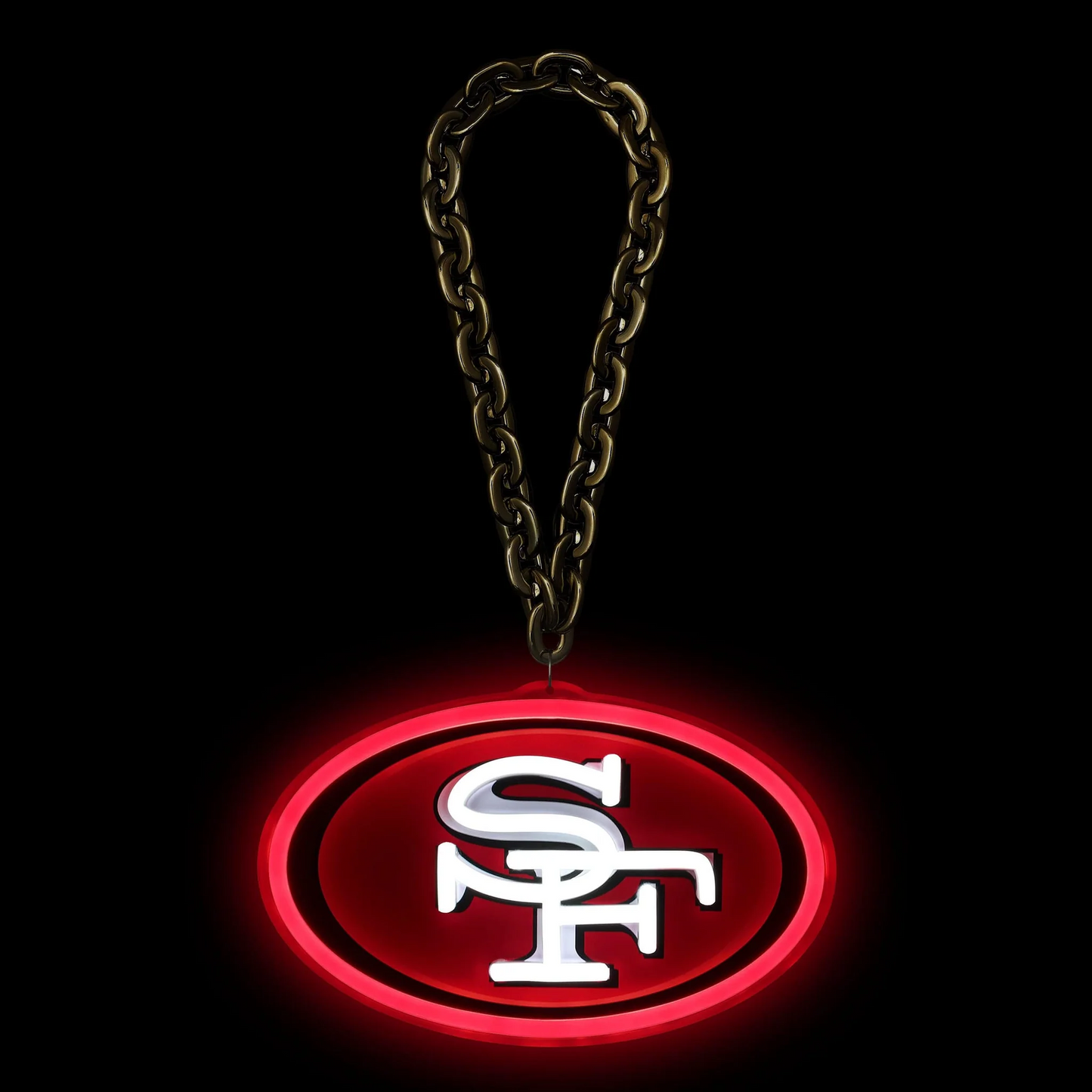 American football UV printed San Francisco 49ers Neon Light Up Big Logo Chain LEO NEON SIGN