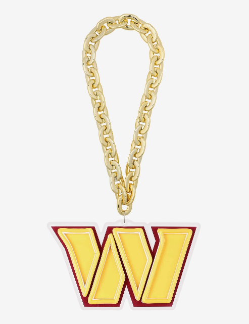 American football UV printed Washington Commanders Neon Light Up Big Logo Chain LEO NEON SIGN